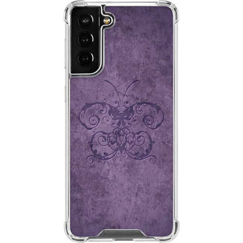 Brigid Ashwood Purple Damask Butterfly Galaxy S21 FE Clear Case